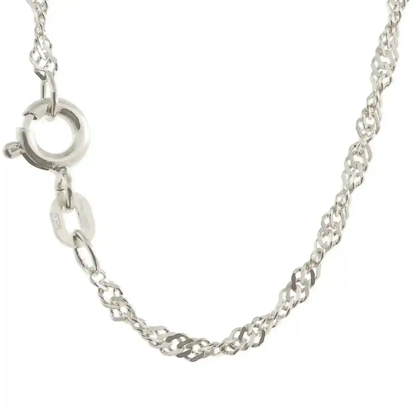 Singapurkette Halskette Breite 1,8 mm - 925 Sterlingsilber Auswahl