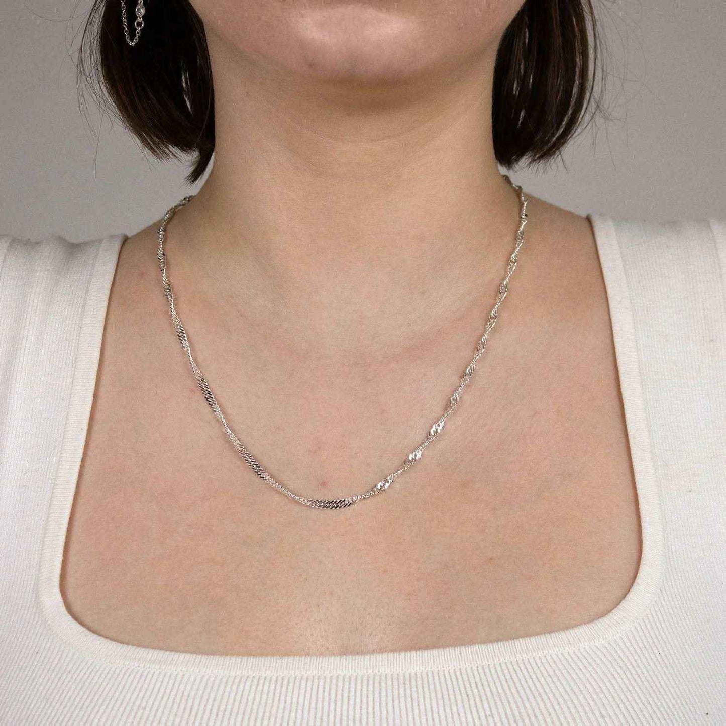 Singapurkette Halskette Breite 2,9 mm - 925 Sterlingsilber Auswahl