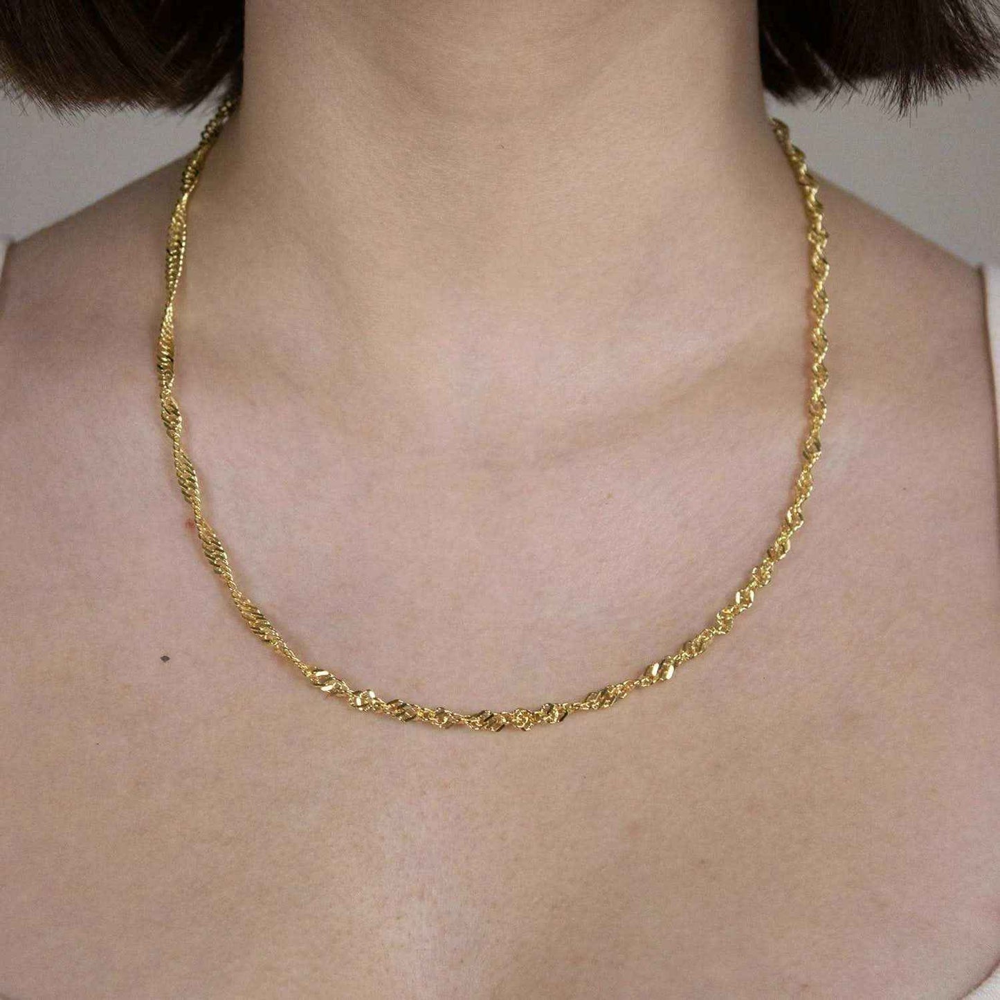 Singapurkette Halskette Breite 3,4 mm - 333 - 8 Karat Gold Auswahl