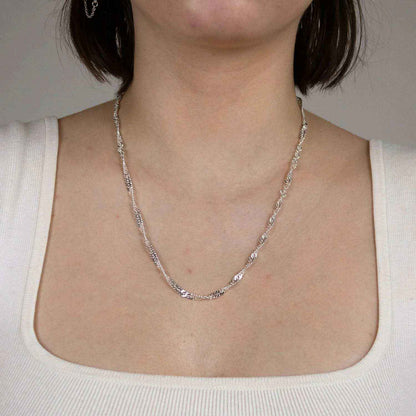 Singapurkette Halskette Breite 3,4 mm - 925 Sterlingsilber Auswahl