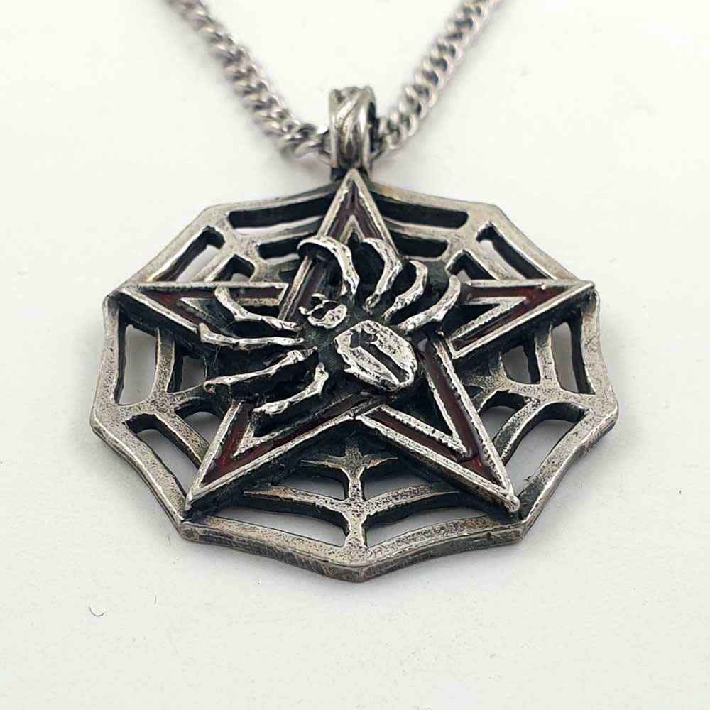 Spinnennetz Pentagramm Anhänger Schmuck - Pentagramm - 45x45mm