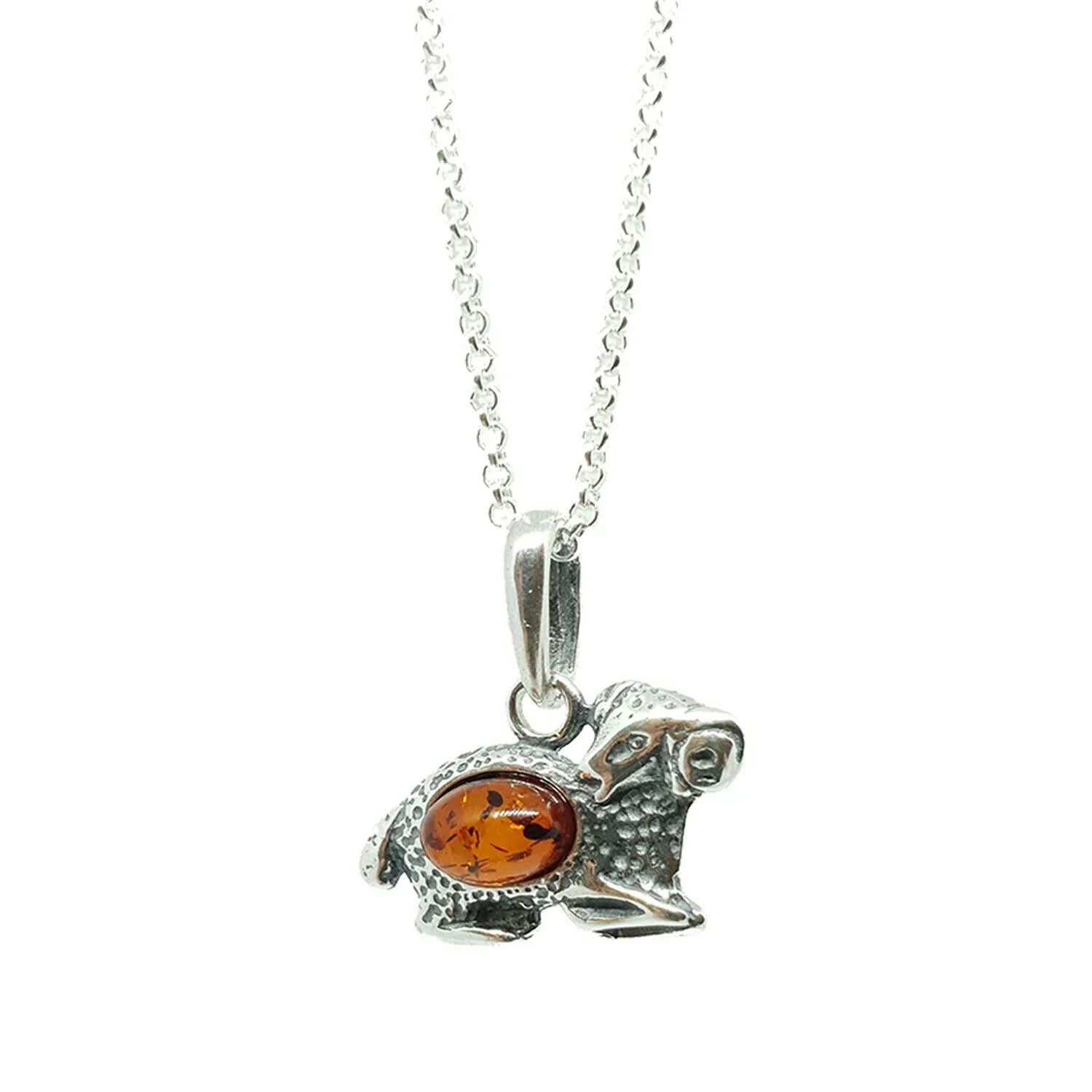 Sternzeichen Anhänger mit Ankerkette 925er Silber Bernstein Schmuck - Firma Holzenplotz - Silberketten - Goldketten.de