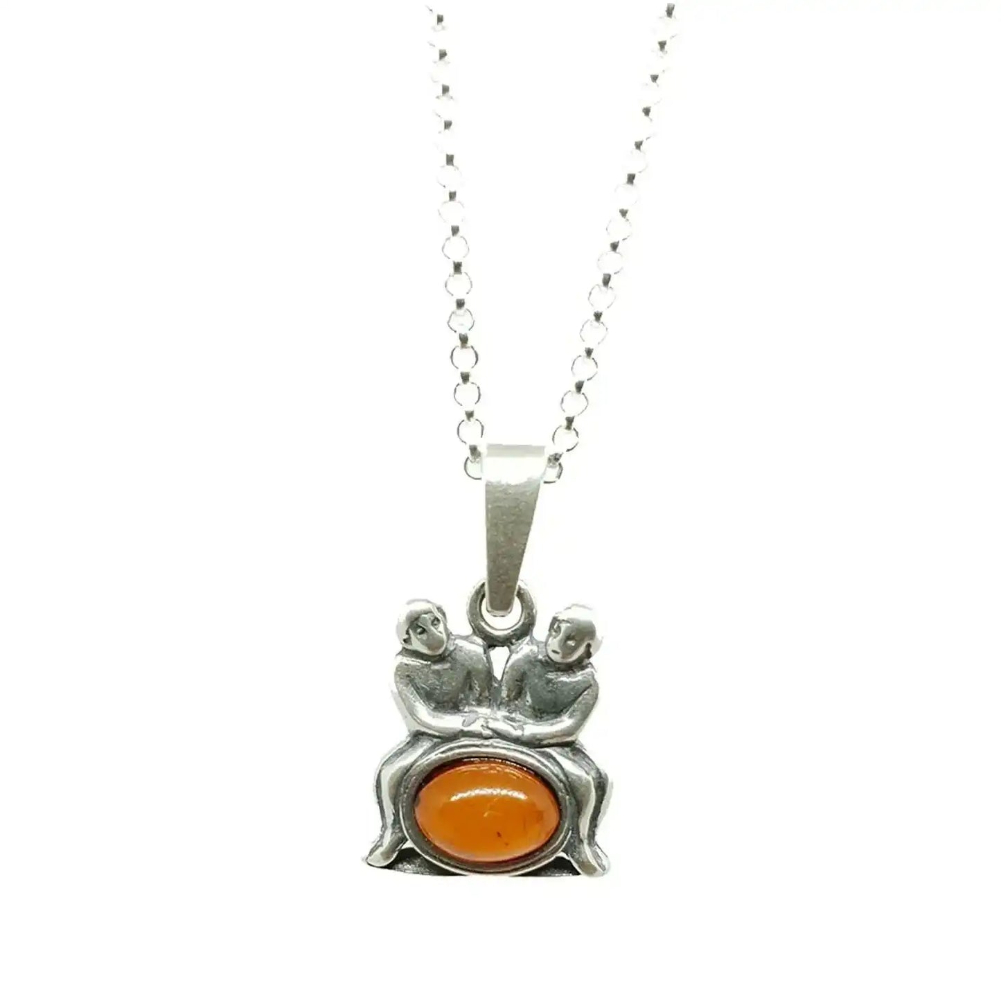 Sternzeichen Anhänger mit Ankerkette 925er Silber Bernstein Schmuck - Firma Holzenplotz - Silberketten - Goldketten.de