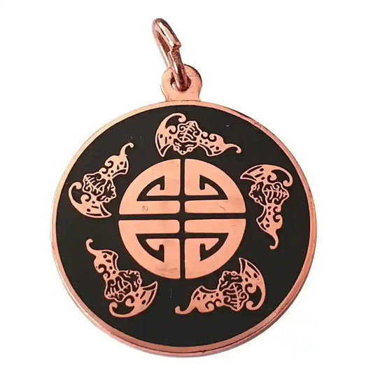 Symbol der fünf Segen Amulett Red Moon Talisman: 25 mm