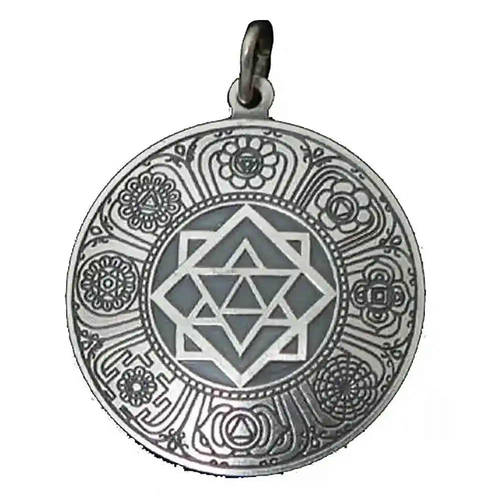 Tantra Schmuck Anhänger versilbert Durchmesser: 30mm