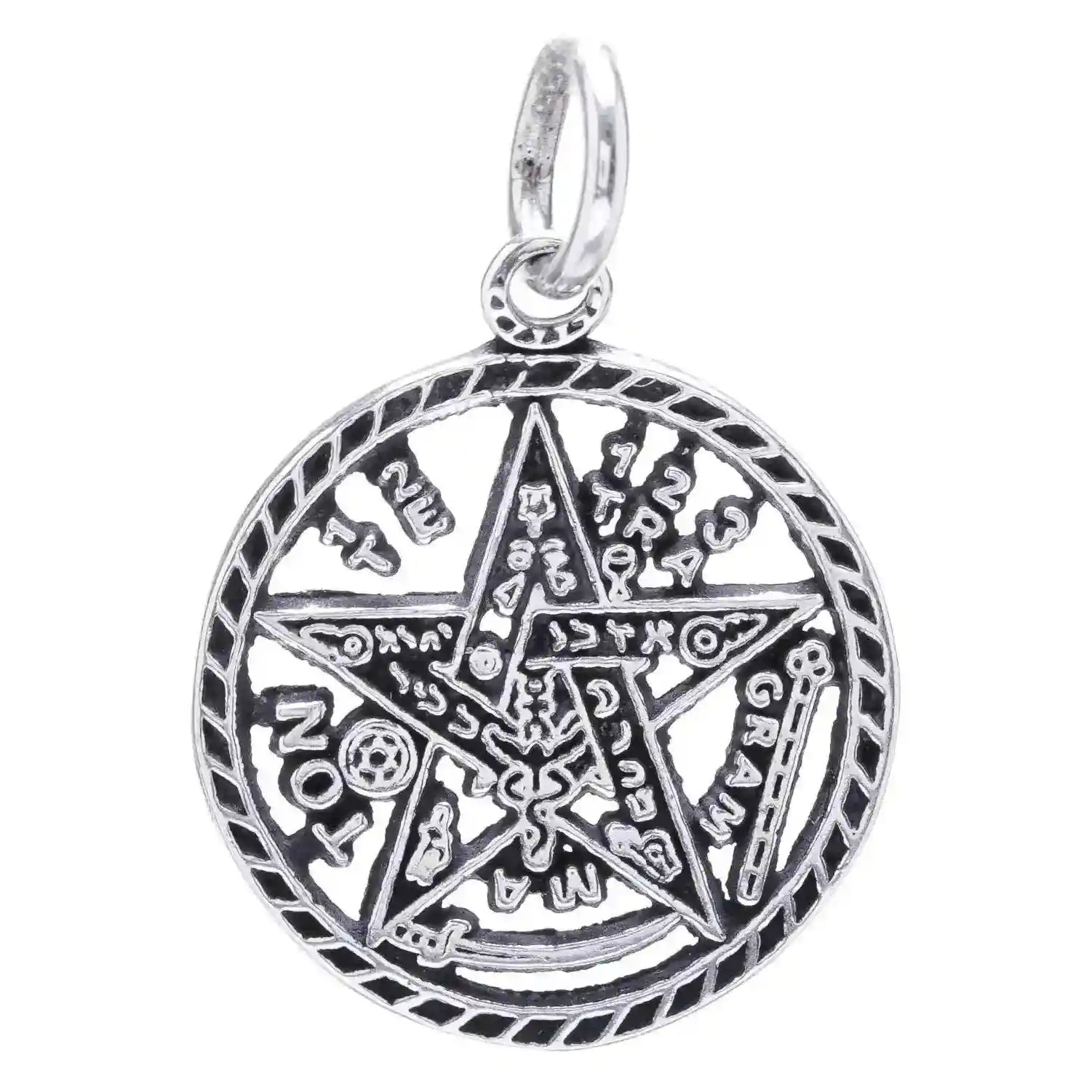 Tetragrammaton Schmuck Anhänger 925er Silber Durchmesser 18mm