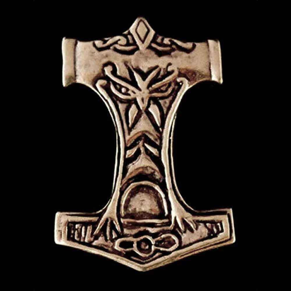 Thor massiv Bronze Anhänger Schmuck - Thorhammer - 39x27mm 6mmdick