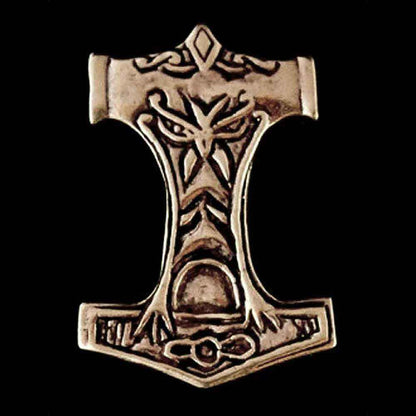 Thor massiv Bronze Anhänger Schmuck - Thorhammer - 39x27mm 6mmdick