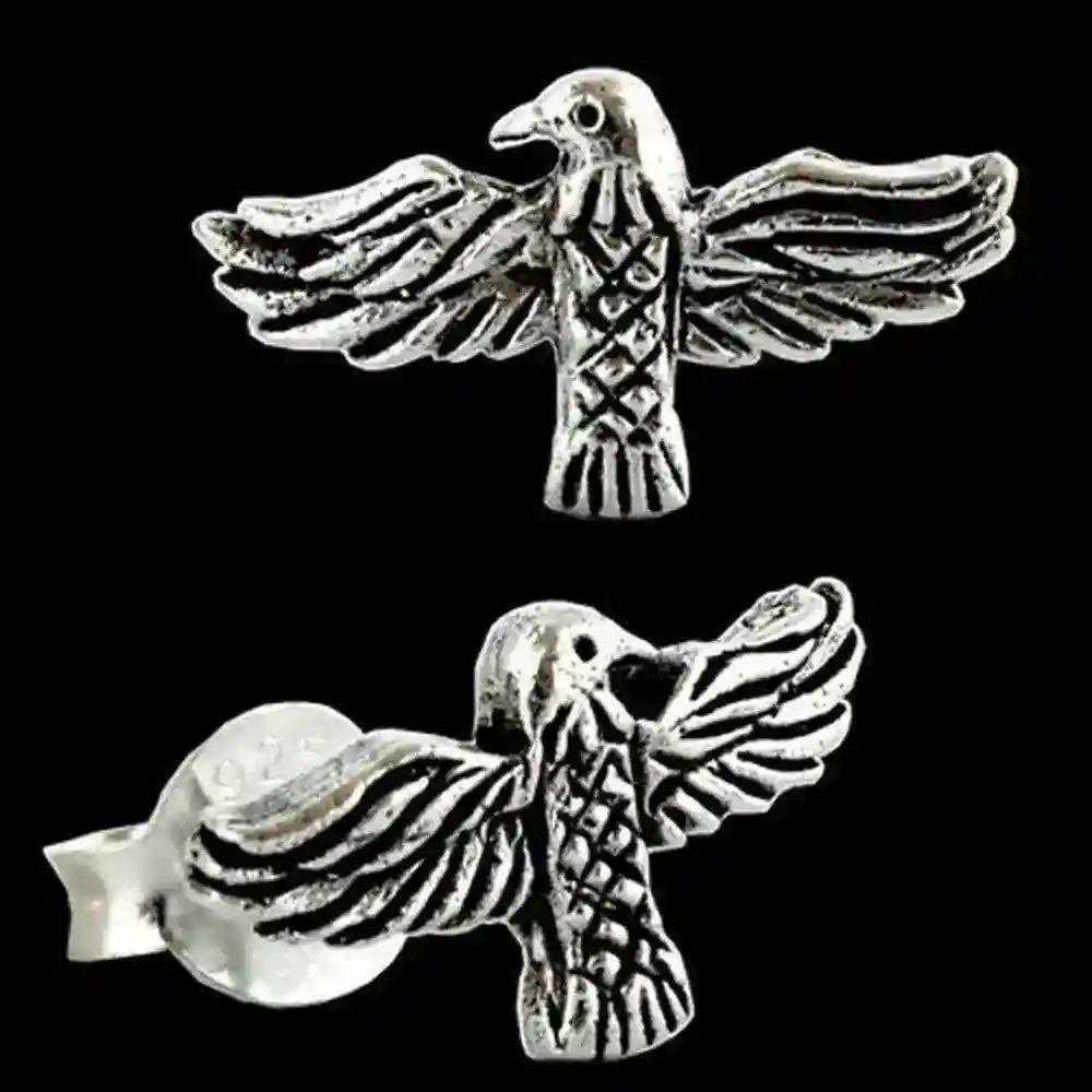 Thor Vikings Ohrstecker SET Thorhammer Irminsul Hugin und Munin Raben - Firma Holzenplotz - Silberketten-Goldketten.de 