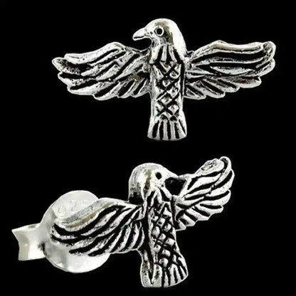 Thor Vikings Ohrstecker SET Thorhammer Irminsul Hugin und Munin Raben - Firma Holzenplotz - Silberketten-Goldketten.de 
