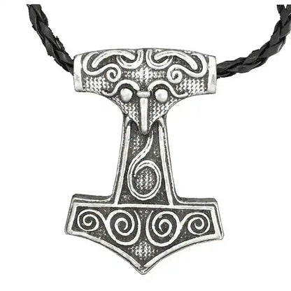 Thorhammer Anhänger Schmuck Wikinger Zinn Viking mit Band Thorhammer Z