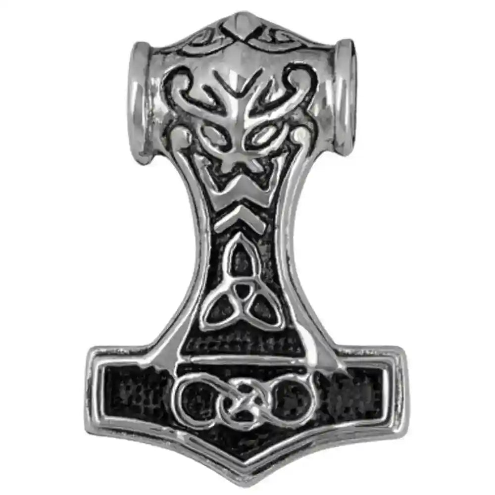 Thorhammer massiv Schmuck Anhänger Edelstahl Mjölnir - Thorhammer - 33x21mm