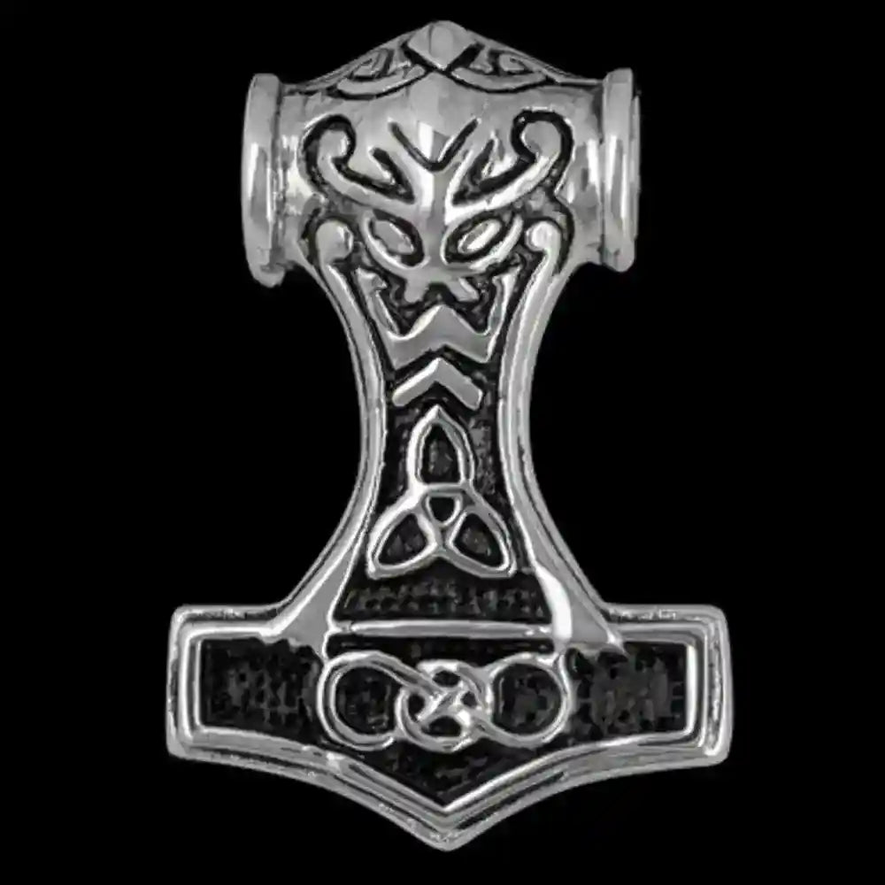 Thorhammer massiv Schmuck Anhänger Edelstahl Mjölnir - Thorhammer - 33x21mm