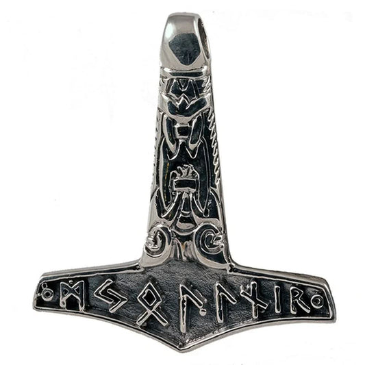 Thorhammer Mjollnir Schmuck Anhänger 925er Silber Thorhammer 35x39mm - Firma Holzenplotz - Silberketten - Goldketten.de