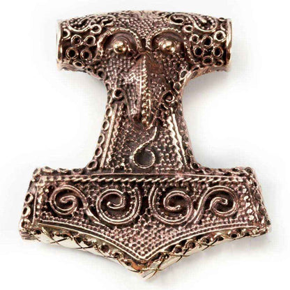 Thors Hammer beidseitig Bronze Anhänger Schmuck - Thorhammer - 41x38mm