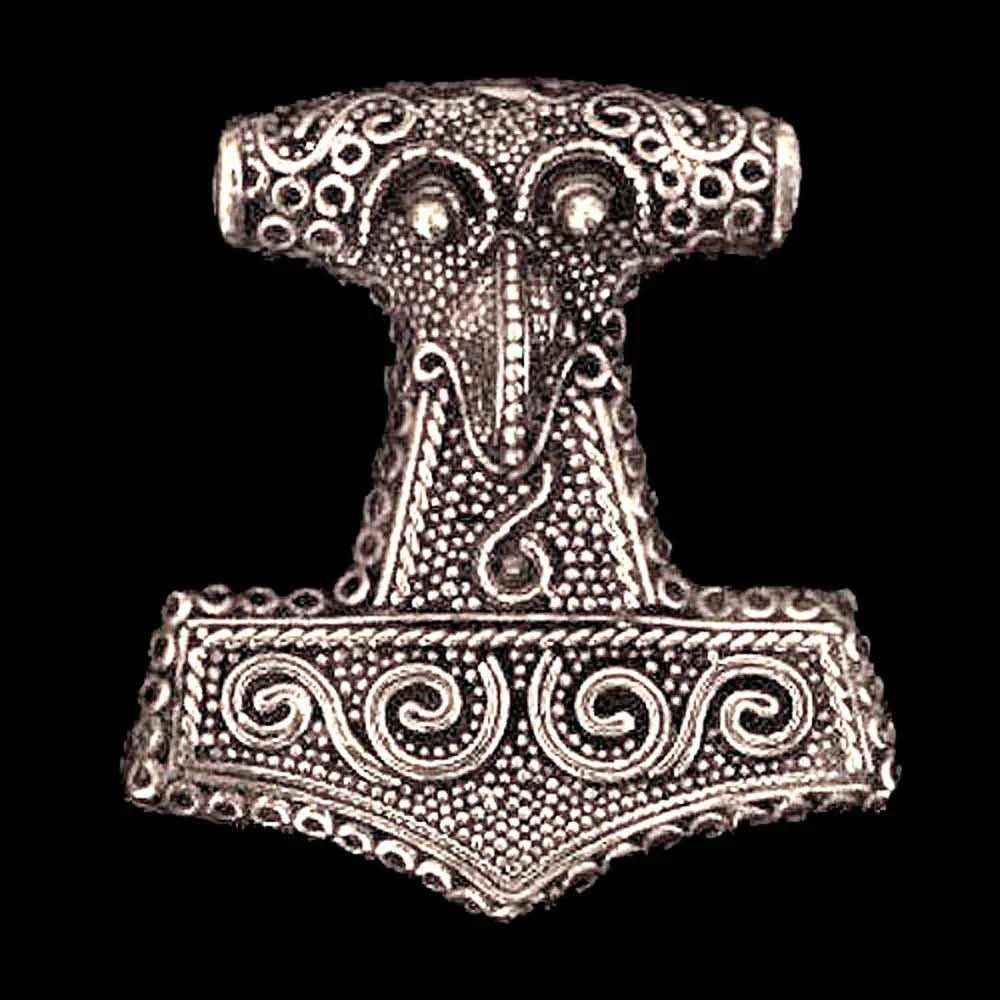Thors Hammer beidseitig Bronze Anhänger Schmuck - Thorhammer - 41x38mm