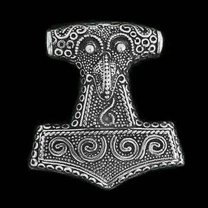 Thors Hammer beidseitig Schmuck Anhänger Silber Thorhammer 41x38mm - Firma Holzenplotz - Silberketten-Goldketten.de 