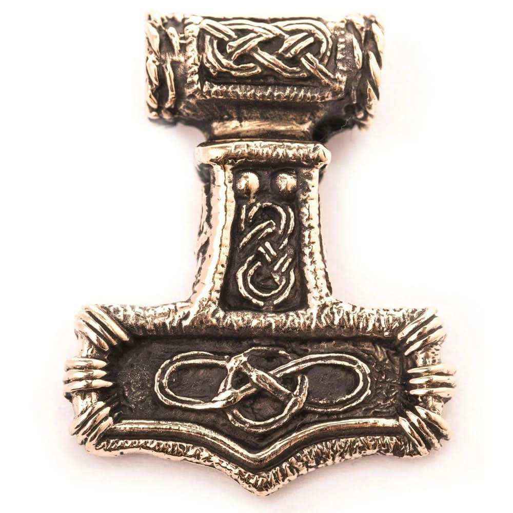 Thors Hammer Bronze Schmuck Anhänger - Thorhammer - 35x28mm