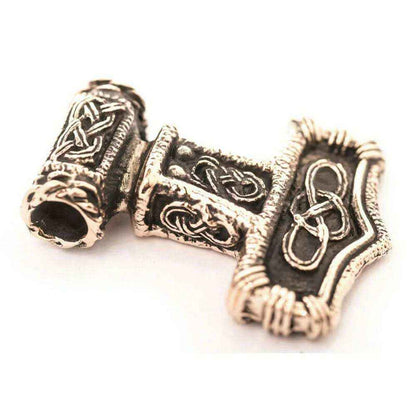 Thors Hammer Bronze Schmuck Anhänger - Thorhammer - 35x28mm
