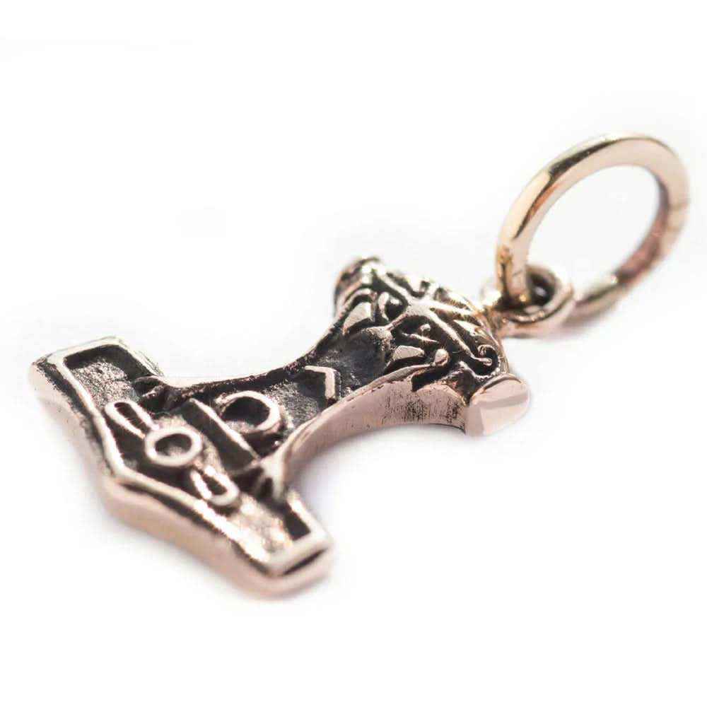 Thors Hammer klein Bronze Anhänger Schmuck - Thorhammer - 20x11mm