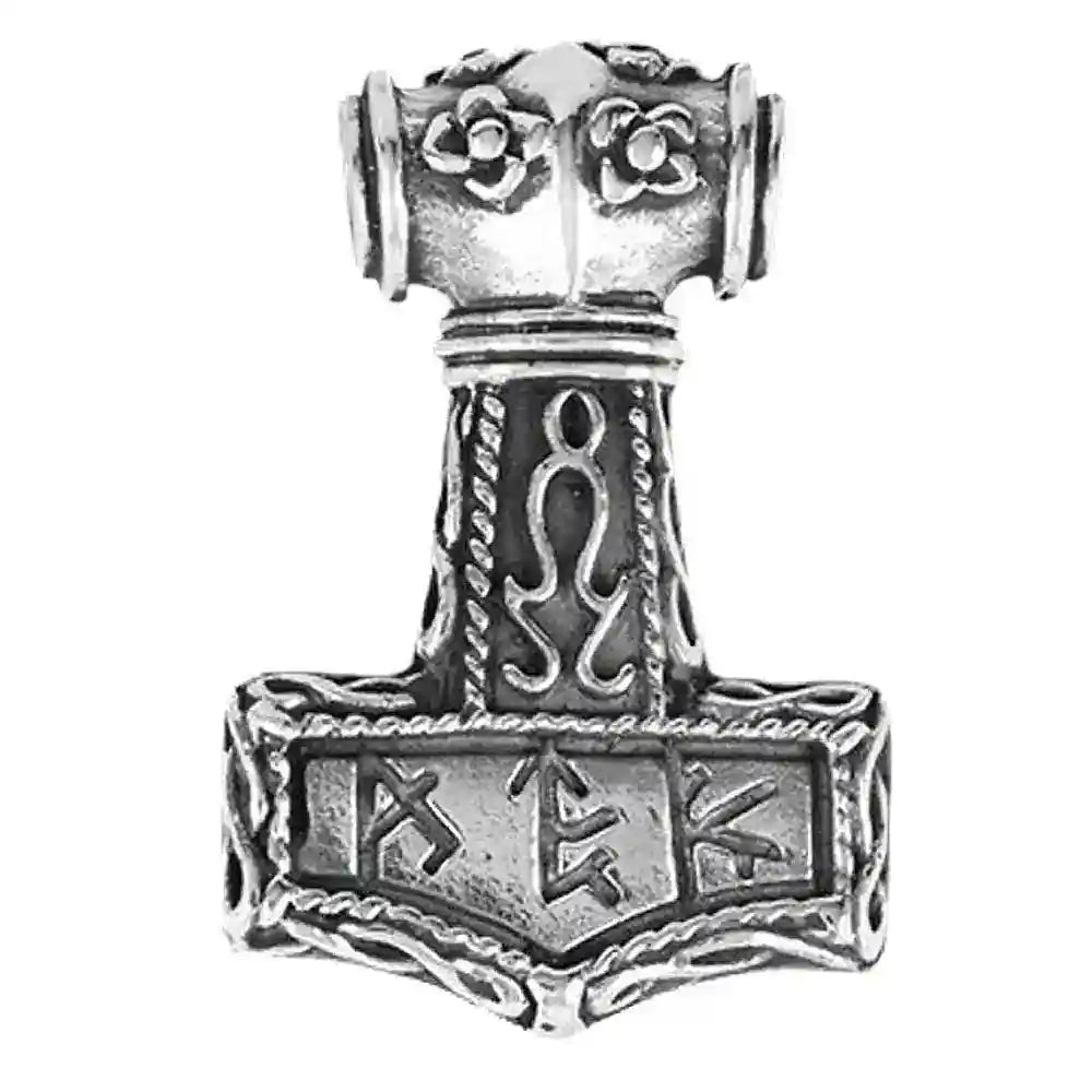Thors Hammer mit Binderunen Anhänger Schmuck - Thorhammer - 35x21mm