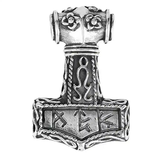 Thors Hammer mit Binderunen Anhänger Schmuck - Thorhammer - 35x21mm