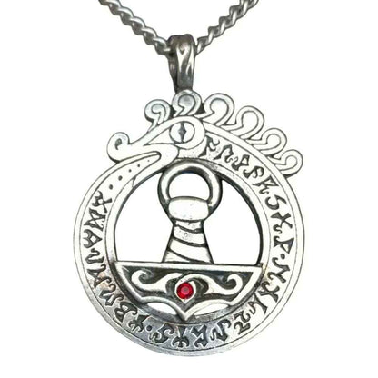 Thors Hammer mit Weltenschlange Anhänger Schmuck - Thorhammer - 47x33mm