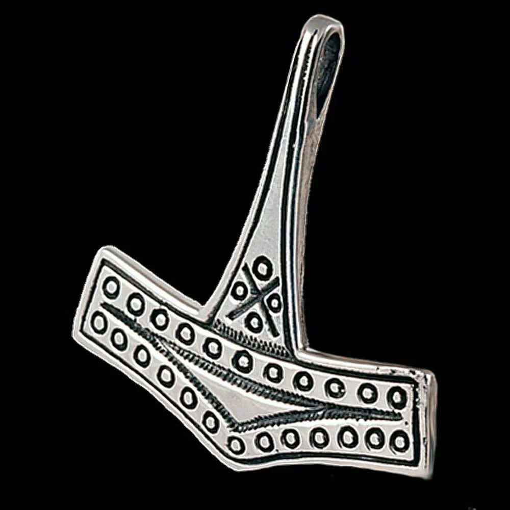 Thors Hammer Schmuck Anhänger 925er Silber - Thorhammer - 34x35mm