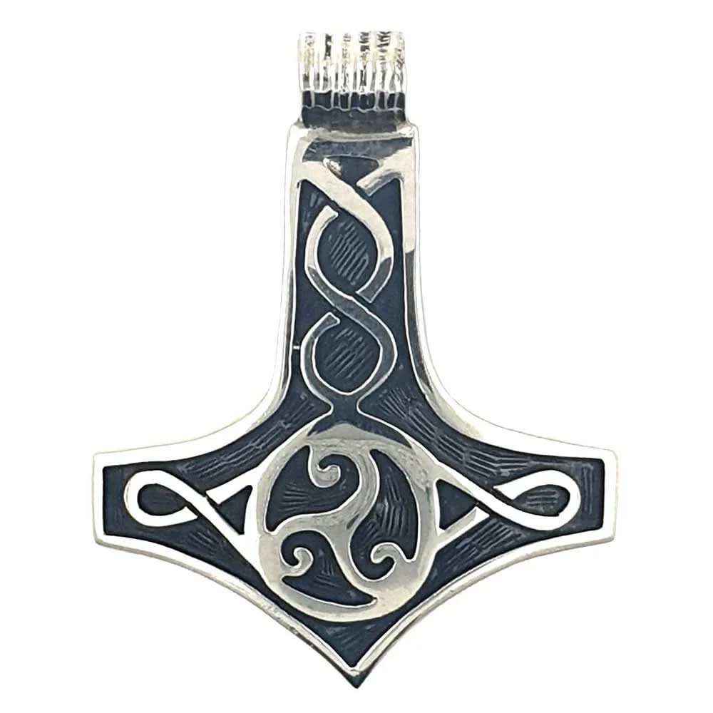 Thors Hammer Schmuck Anhänger 925er Silber - Thorhammer - 38x45 mm