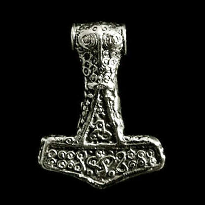 Thors Hammer Schmuck Anhänger 925er Silber - Thorhammer - Größe: 37x28mm