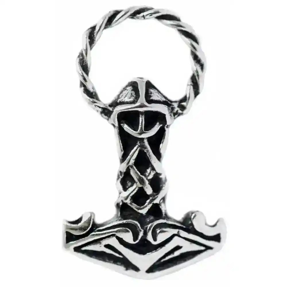 Thors Hammer Schmuck Anhänger 925er Silber - Thorhammer - 33x20mm (mit Ring)