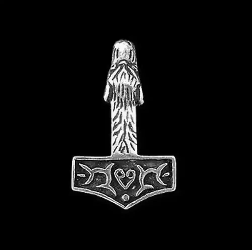 Thors Hammer - Wolfshammer Anhänger 925er Silber - Thorhammer - 37x23mm