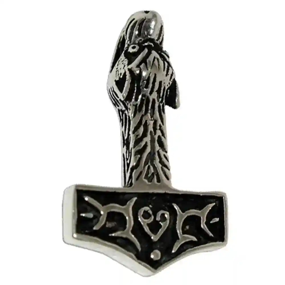 Thors Hammer - Wolfshammer Anhänger 925er Silber - Thorhammer - 37x23mm
