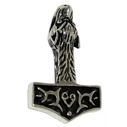 Thors Hammer - Wolfshammer Anhänger 925er Silber - Thorhammer - 37x23mm