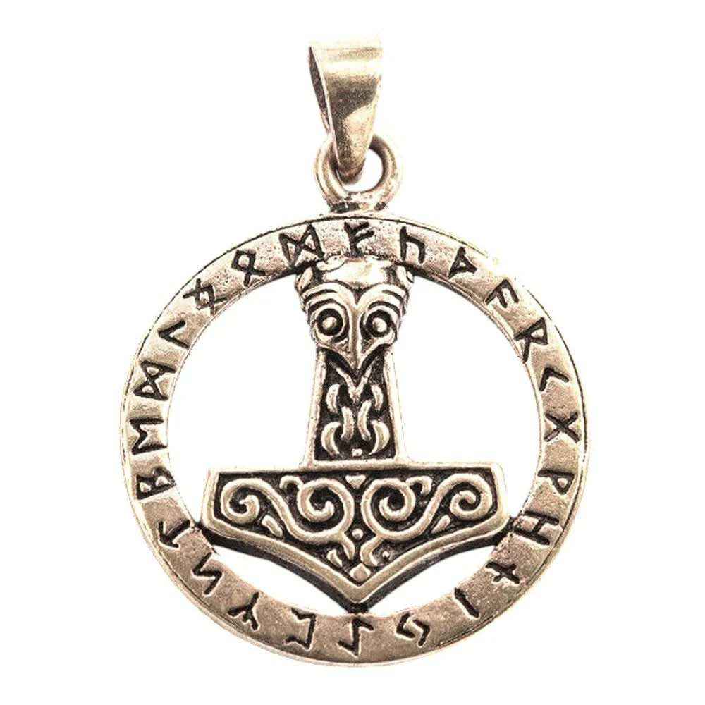 Thorshammer Runenhammer Bronze Anhänger Schmuck MJÖLNAR Wikinger Viking
