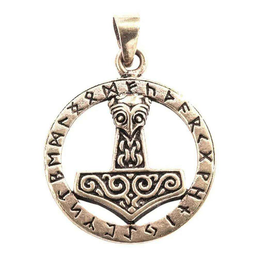 Thorshammer Runenhammer Bronze Anhänger Schmuck MJÖLNAR Wikinger Viking