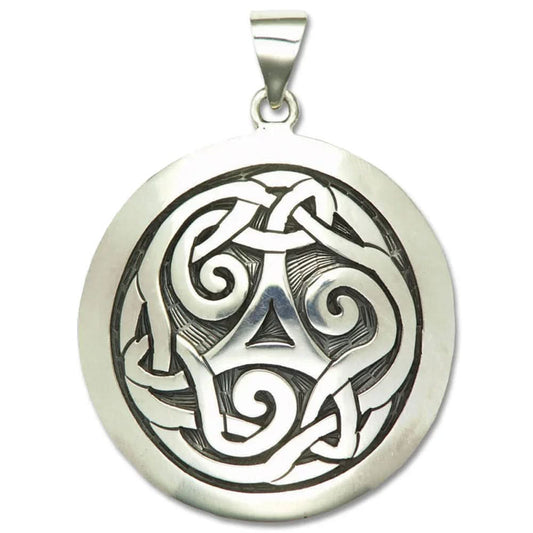 Triskele Schmuck Anhänger 925er Silber - Triskel - 43 mm Durchmesser - Firma Holzenplotz - Silberketten - Goldketten.de
