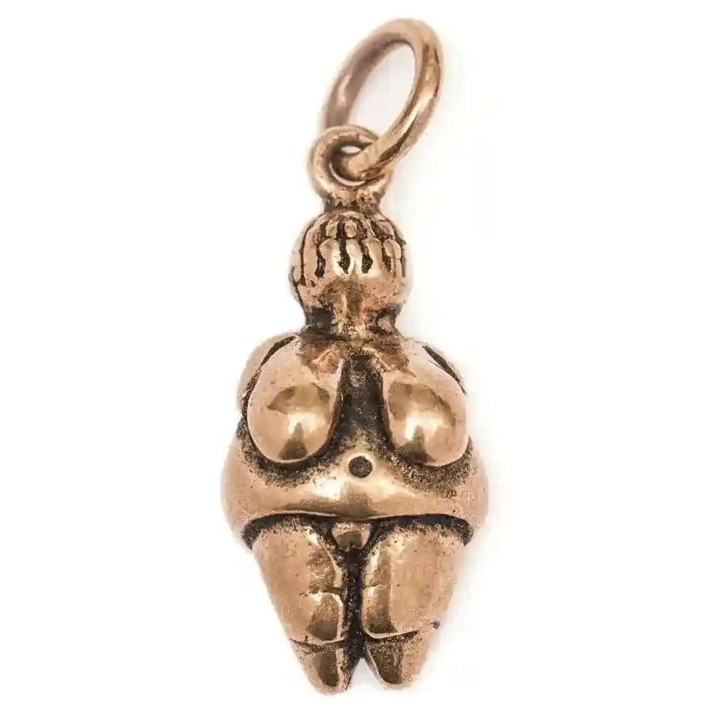 Venus von Willendorf Bronze Anhänger Schmuck - Mittelalter Fruchtbarkeit