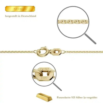 Vergoldete Ankerkette rund Halskette 1,5 mm 925 Silber 1µ vergoldet - Firma Holzenplotz - Silberketten-Goldketten.de 