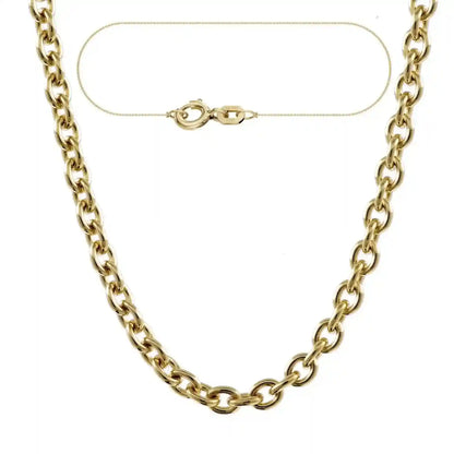 Vergoldete Ankerkette rund Halskette 1,5 mm 925 Silber 1µ vergoldet - Firma Holzenplotz - Silberketten-Goldketten.de 