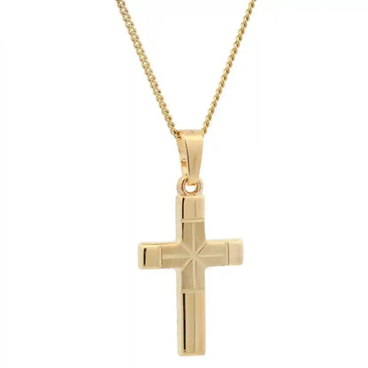 Vergoldete Halskette Kreuz mit Kette 925 Silber vergoldet