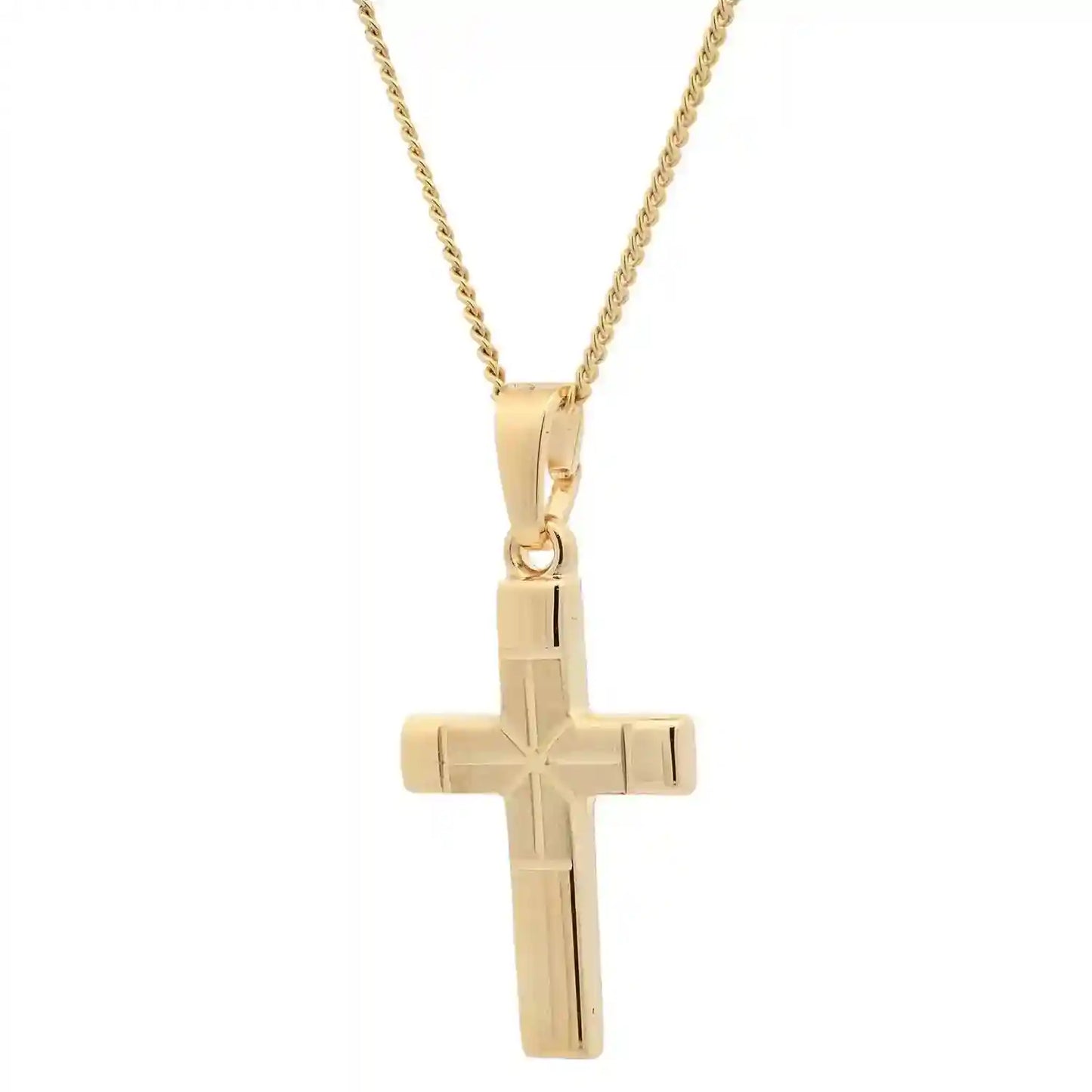 Vergoldete Halskette Kreuz mit Kette 925 Silber vergoldet