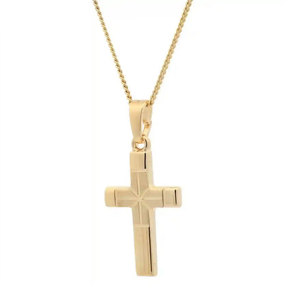 Vergoldete Halskette Kreuz mit Kette 925 Silber vergoldet
