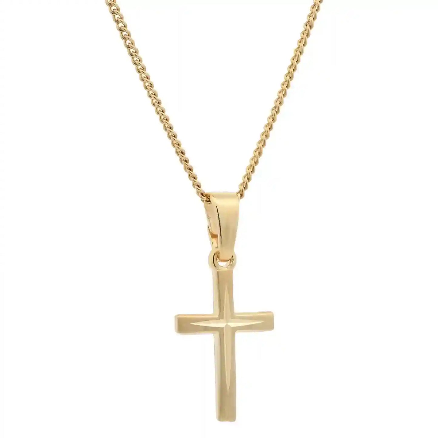 Vergoldete Halskette Kreuz mit Kette 925 Silber vergoldet