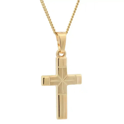 Vergoldete Halskette Kreuz mit Kette 925 Silber vergoldet