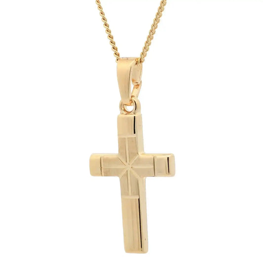 Vergoldete Halskette Kreuz mit Kette 925 Silber vergoldet