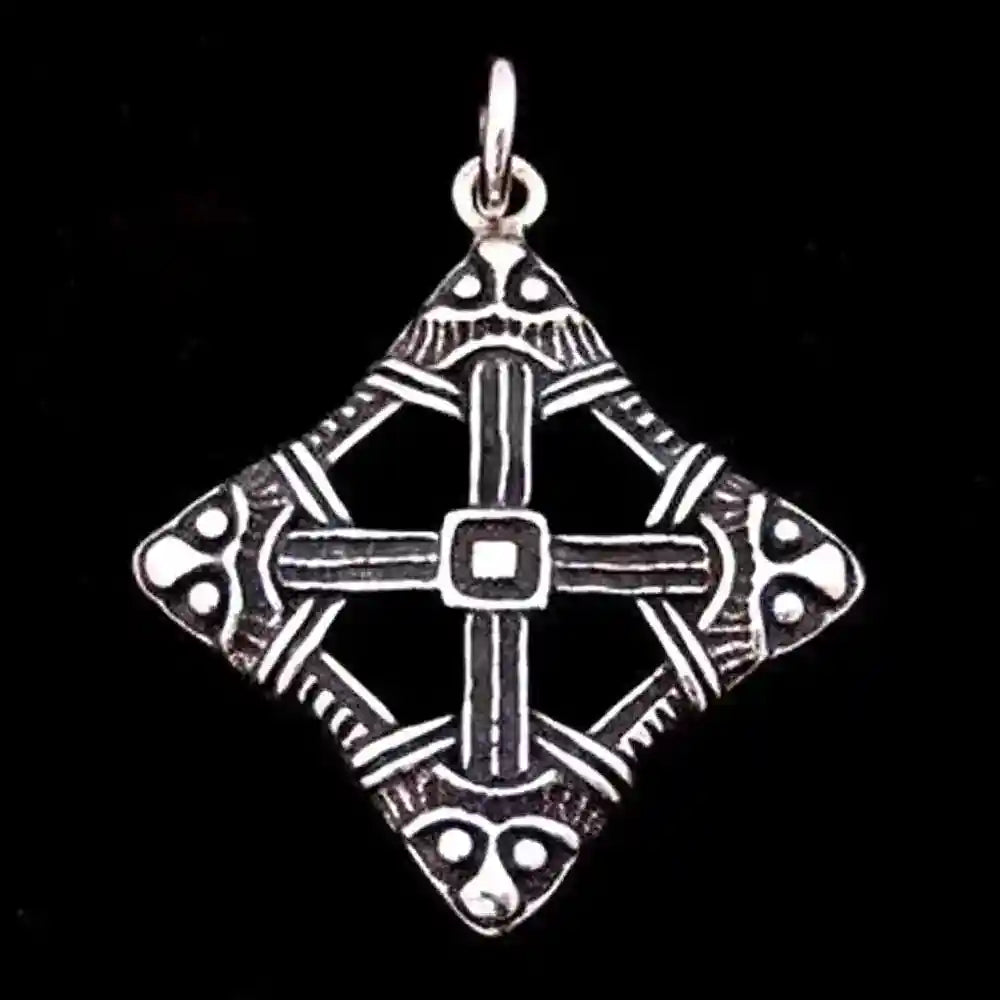 Viking Cross Schmuck Anhänger 925er Silber 47x35mm