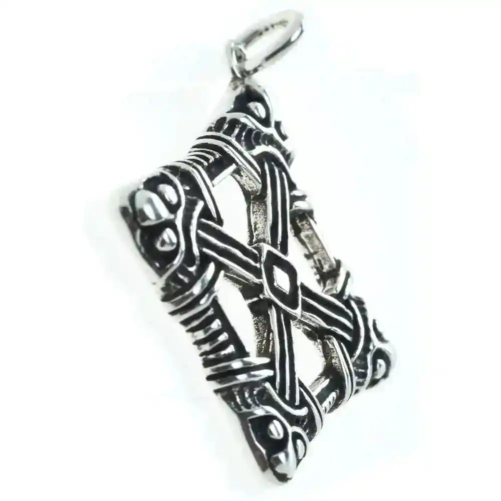 Viking Cross Schmuck Anhänger 925er Silber 47x35mm