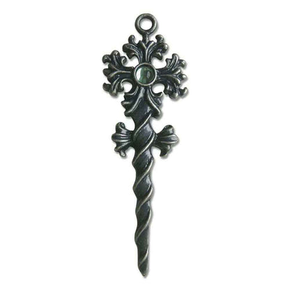 Waldhexen Zauberstab Anhänger Elfen Feen  Greenwood mythisch + Halsband 60x20mm