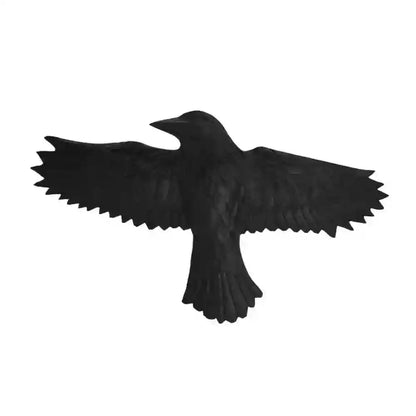 Wandbild Rabe Munin schwarz Holz links Handarbeit Vogel 15 x 27 cm geschnitzt
